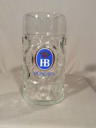 Hofbräuhaus München 1 Liter Glass Beer Stein Hb Hofbrauhaus Munich