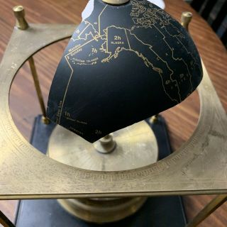1979 Royal Geographical Society World Globe Clock Imhof Swiss Movement BROKEN 3