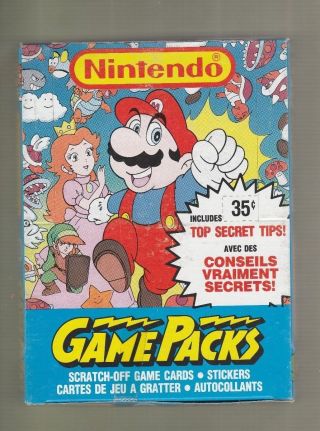 1989 P - Pee - Chee Opc Nintendo Game Packs Series 1 Box 48 Packs Tough Tape Seal