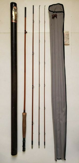 Heddon Black Beauty 4 Piece 9.  5ft Split Bamboo Fly Rod (two Tips)