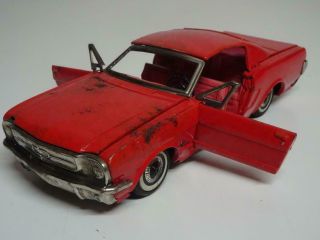 Rare Vintage Haji 1965 Ford Mustang Fastback Tin Toy With Car Doors That Open