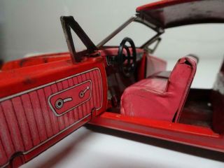RARE Vintage HAJI 1965 Ford Mustang Fastback Tin Toy with Car Doors that Open 3