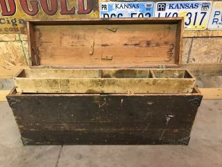 Antique Wood Hand Made Carpenters Tool Chest Trunk W/ 3 Trays 100 Years Old