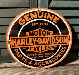 Vintage Harley Davidson Motorcycle Porcelain Sign Dated 1952 Parts & Accessories