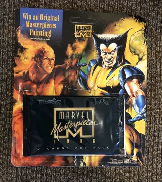 1996 Marvel Masterpieces Pack Of 7 Cards With Backing.