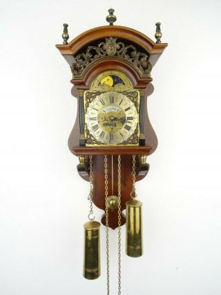 Dutch Warmink Wuba Sallander Vintage Antique Wall Clock Moonphase 8 Day Holland