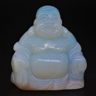 1.  9 " Laughing Happy Buddha Figurine Opalite Crystal Fengshui Stone Carving Gift