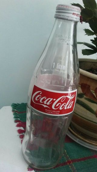 Coca Cola 1 Litre Collectable Glass Bottle - Canada