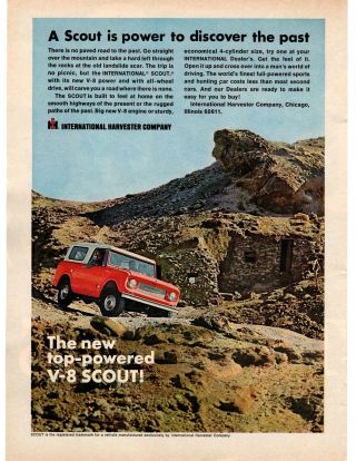 1968 International Harvester Scout 800 Awd 266 V - 8 Engine Chicago Il Print Ad