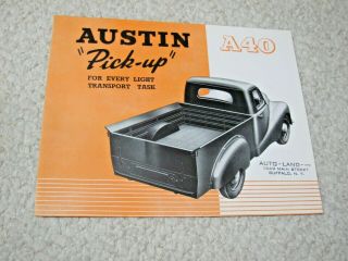 1951 Austin A40 Pick - Up (uk) Sales Brochure.