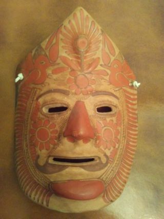 Vintage Clay/ceramic,  Hand Painted Tribal Mask,  Wall Hanging