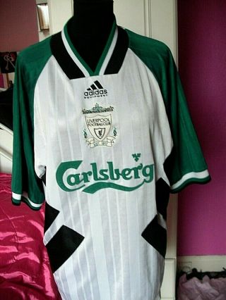 Vintage Liverpool Carlsberg Away Football Shirt 1993 1995 Adidas 42/44
