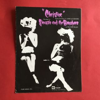 Siouxsie And The Banshees Christine Song Book Sheet Music Score Vintage