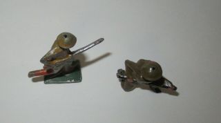 Lead/Metal Soldiers with Guns (one on stand is 2 