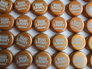 Bud Light Orange Beer Bottle Caps - 100 Twist Off,  No Dents,  Crafts,  Rare 2