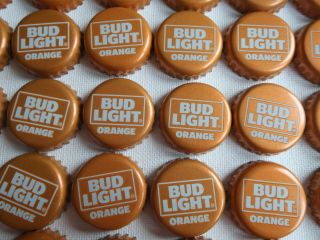 Bud Light Orange Beer Bottle Caps - 100 Twist Off,  No Dents,  Crafts,  Rare 3