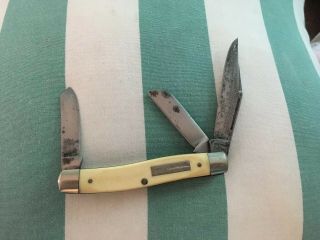 Vintage Sears Craftsman 95044 Stockman Pocket Knife White 3 Blade