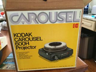 Vintage Kodak Carousel 600h Projector Box 140 Tray All Paperwork
