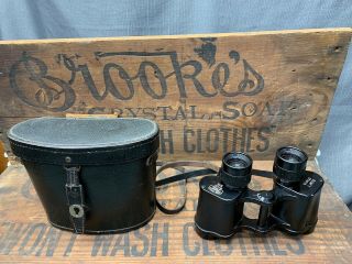 Vtg Carl Zeiss 8x30 Binoculars Leather Case Black 8 X 30 Rare Hard To Find