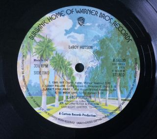Leroy Hutson Hutson (UK 70s Soul LP Warner Bros.  1975) 2