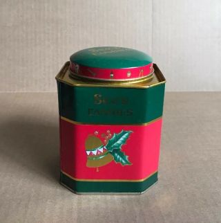 1995 Vintage See’s Candies Holiday Christmas Metal Tin Empty Box