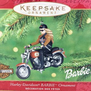 Hallmark Keepsake 2001 Harley Davidson Barbie Motorcycle Christmas Ornament