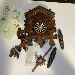 9 1/2 Inch Cuckoo Clock With Leaves Germany
