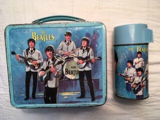 The Beatles 1965 Lunch Box Lunchbox And Thermos - Aladdin - Vintage Collectible