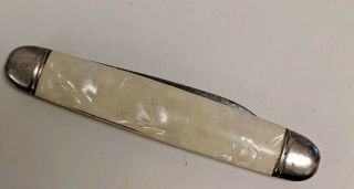 Vintage Imperial Pearloid Pocket Knife W/ Trick Gravity Lock Blade 3 Patents