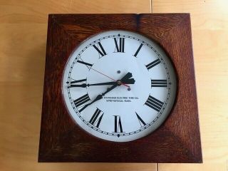 Vintage Standard Electric Time Co.  Wall Clock,  Oak Case