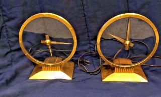 Vintage Jefferson Electric Golden Hour Art Deco Mystery Clock - Set Of 2 Clocks