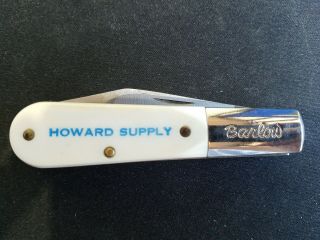 Howard Supply Advertising Barlow Colonial 2 Blade Pocket Knife,  Oil Field Supply