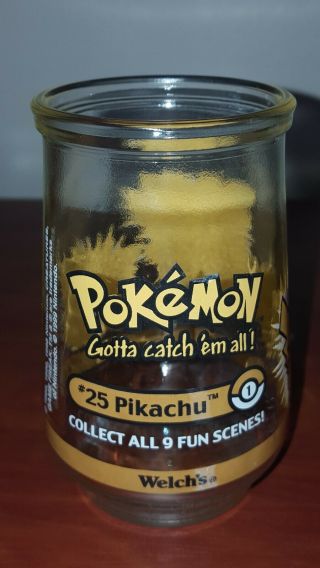 POKEMON Vintage 1999 Welch ' s Jelly Jar Juice Glass 25 Pikachu Nintendo 2