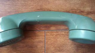 VINTAGE 1968 554 WESTERN ELECTRIC AVOCADO GREEN WALL ROTARY PHONE BELL SYSTEM 2