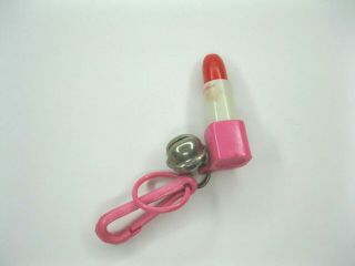Vintage 80 ' s Plastic Charm Bell Clip Charms red lip stick Charm 2