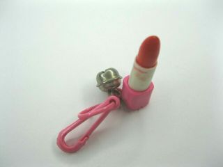 Vintage 80 ' s Plastic Charm Bell Clip Charms red lip stick Charm 3