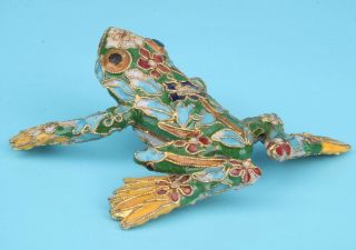 Unique Chinese Cloisonne Enamel Statue Animal Frog Old Handmade Craft Gift