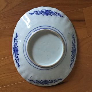 Antique vintage Chinese Blue and White Porcelain Plate Hand painted 2