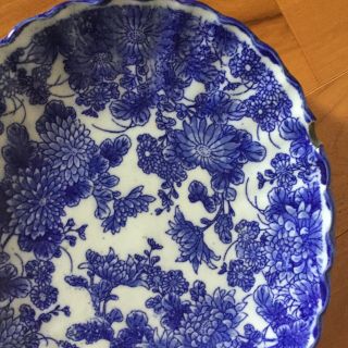 Antique vintage Chinese Blue and White Porcelain Plate Hand painted 3