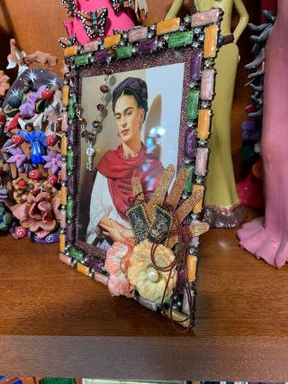 Frida Kahlo Art Craft Frame Mexican Assemblage Art 3D Diorama Shadow Box 5’ X 7’ 2