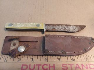 Vintage Olcut Union Cut Co.  Youth ? Fixed Blade Hunting Knife Needs Restoration