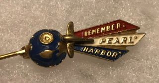 Vintage Remember Pearl Harbor Pin Wwii Memorabilia Sterling Lampl