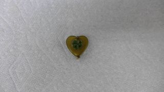 Sewing Vintage Brass Windup Figural Tape Measure Heart Four Leaf Clover