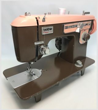 Vintage Brother Charger 651 Zig Zag Sewing Machine Pink & Brown - Serviced &