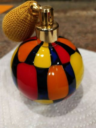 Antique Vintage Murano Art Glass Perfume Bottle W Atomizer 1960 