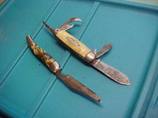 2 Vintage Antique Arm And Hammer Pocket Knives Fish Knife Camp Knife Usa Made