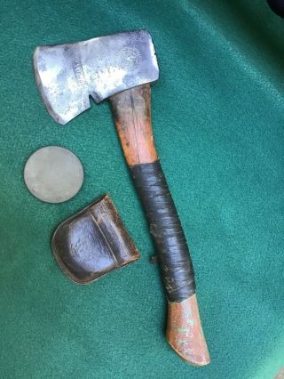 Vintage Plumb Official Boy Scouts Of America Hatchet & Sharpening Stone 2