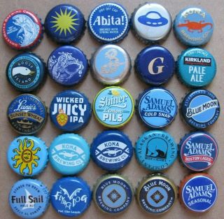 25 Different Micro Craft Shades Of Blue Beer Bottle Caps