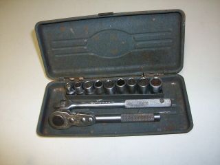 Vintage Craftsman 1/4 " Drive Be And Cirle H Series Tools With Metal Case