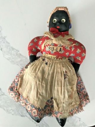 Rare Vintage Antique Black Americana Cloth Doll Bu La 19 " Tall